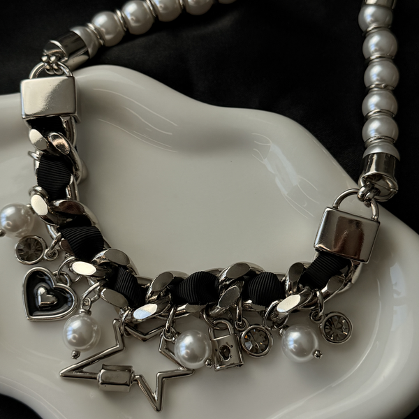 Silver Chain with Pearls & Charms | Rhea Jewelry – Rhea Jewelry